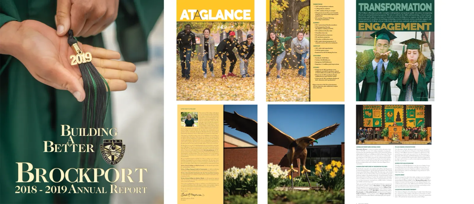 Building Better Brockport annual report, cover and spread